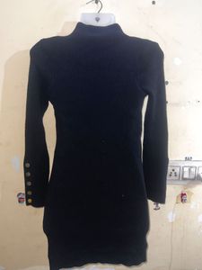 Chic Black Mini Sweater Dress