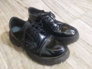 Chunky Black Platform Oxford Shoes