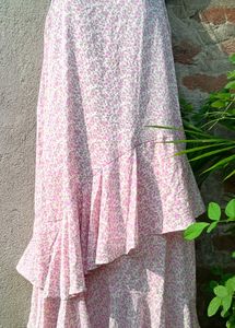 Chic Floral Print Ruffle Dress