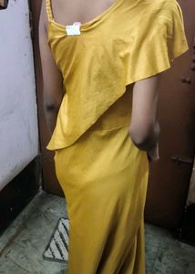 Yellow One-Shoulder Maxi Dress
