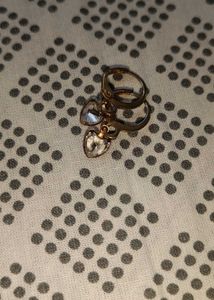 Cute Heart Charm Hoop Earrings