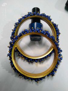 Blue Beaded Bangle