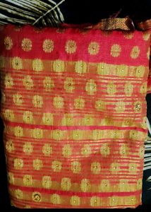 Designer Purple Saree with Orange Blouse