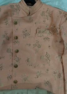 Men's Peach Floral Kurta Jacket