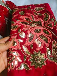 Luxurious Rose pink soft georgette Saree