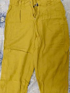 Stylish Yellow Paperbag Waist Pants