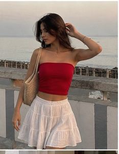 Maroon Backless Crop Top