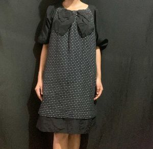y2k gothic polka dot bow Dress🗝️🦢
