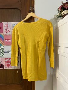 V-Neck Long Sleeve Ribbed Top