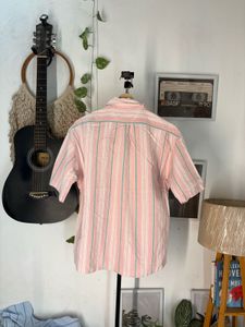 Ralph Lauren Men's Pink Striped Short Sleeve Shirt