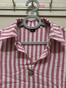 Striped Button-Down Dress
