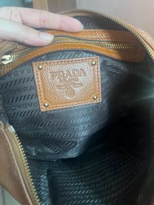 Prada Brown Leather Shoulder Bag