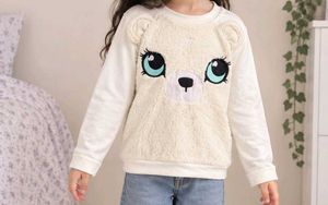 Cute Bear Face Cream Sweatshirt