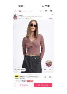 Burgundy Lace Trim Wrap Top