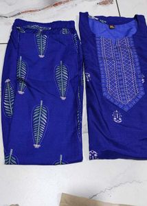 Royal Blue Floral Print Blouse 3XL