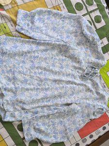 Light Blue Floral Print Blouse