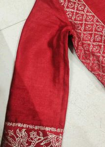 Elegant Red Embroidered Kurta women