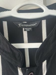 Black &amp; White Striped Tunic Top