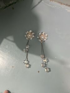 White Or Silver Flower Earrings