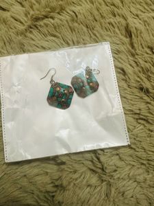 Bohemian Turquoise &amp; Red Stone Earrings