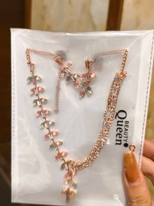 Elegant Rose Gold  2 Necklace Set