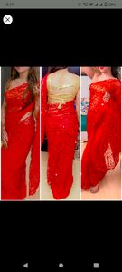 Stunning Red Sequin Saree