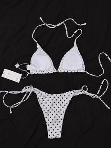 White Polka Dot Bikini Set