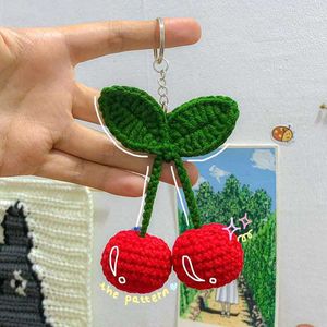 Crochet Cherry Keychain Pair