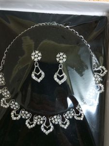 Silver Diamond Jewellery Set