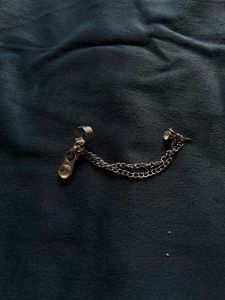 Silver Chain Ear Cuff with Stones