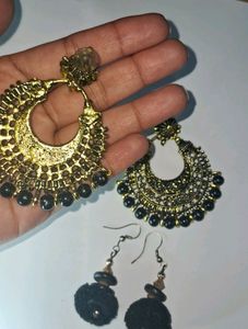 Black Pearl Earring With Combo