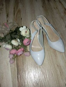 Elegant White Slingback Heels