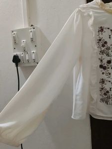 White Embroidered Blouse