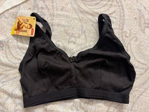 Comfortable Black Cotton Bra