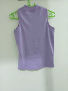 Lavender Sleeveless Mock Neck Top
