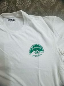SHEIN Men's White "Optimistic Attitude" T-Shirt