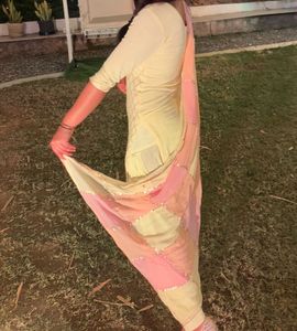 Elegant butter yellow Cream Kurta Set with Dupatta