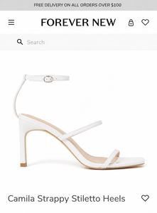 Forever New White Strappy Stilettos