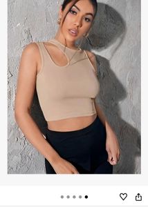 Coral Cut-Out Tank Top