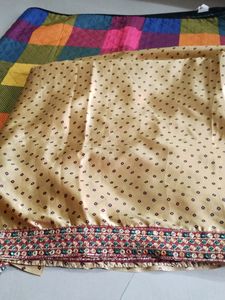 Beautiful Golden Colour Designer Saree New