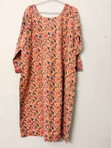 Peach Floral Print Kurta