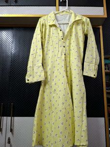 Yellow Printed Midi Dress 🌈