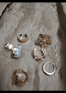 Boho Seashell Layered Necklace and rings from sava
