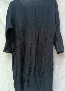Black Kurta Top with Embellished Neckline