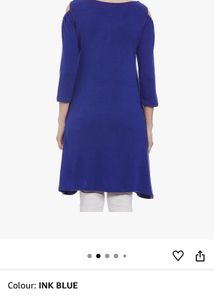 Royal Blue Cold Shoulder Kurta wool