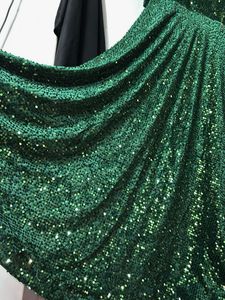 bottle green micro velvet gown
