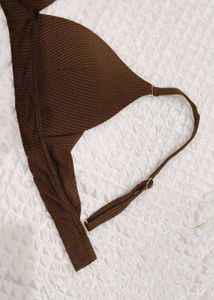 Brown Ribbed Bralette