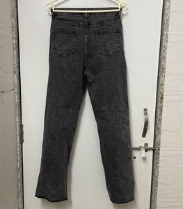 Washed Grey Straight Leg Jeans