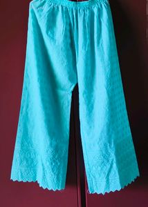 Beautiful Blue Embroidered Palazzo Pants
