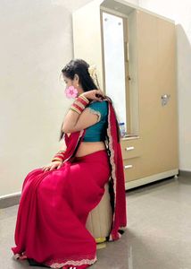 Elegant Maroon Saree+ stiched blouse
